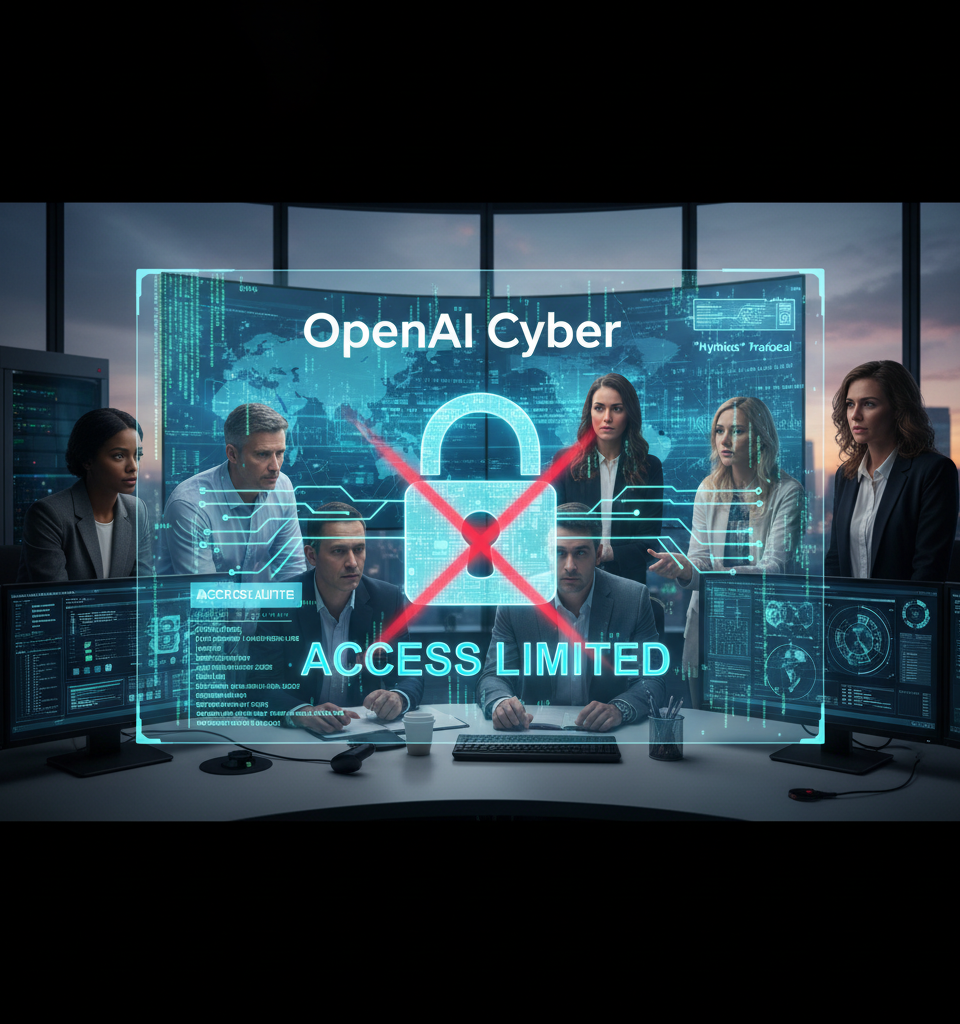 OpenAI Limits Cybersecurity Tool 'Cyber' Access, Echoing Anthropic's 'Mythos' Strategy Amid Sector Scrutiny — AI-generated illustration