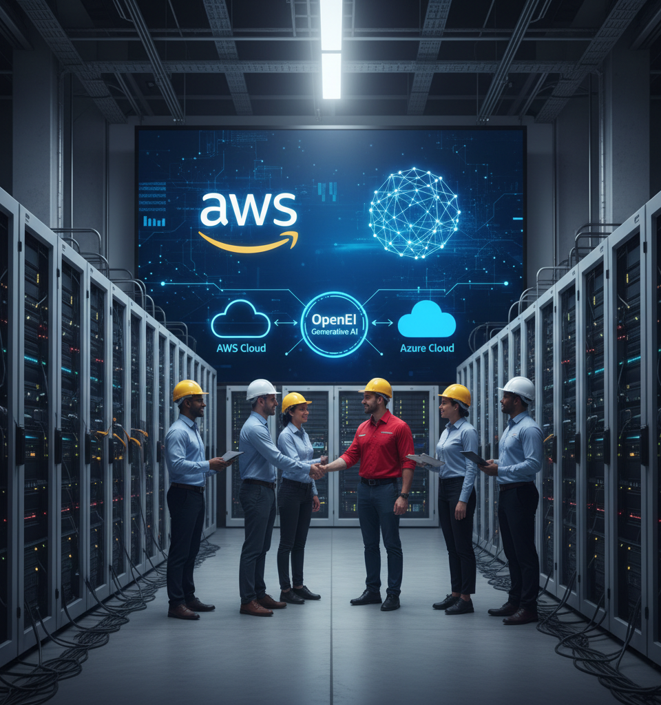 OpenAI Models Go Multi-Cloud: AWS and Azure's Generative AI Realignment — AI-generated illustration