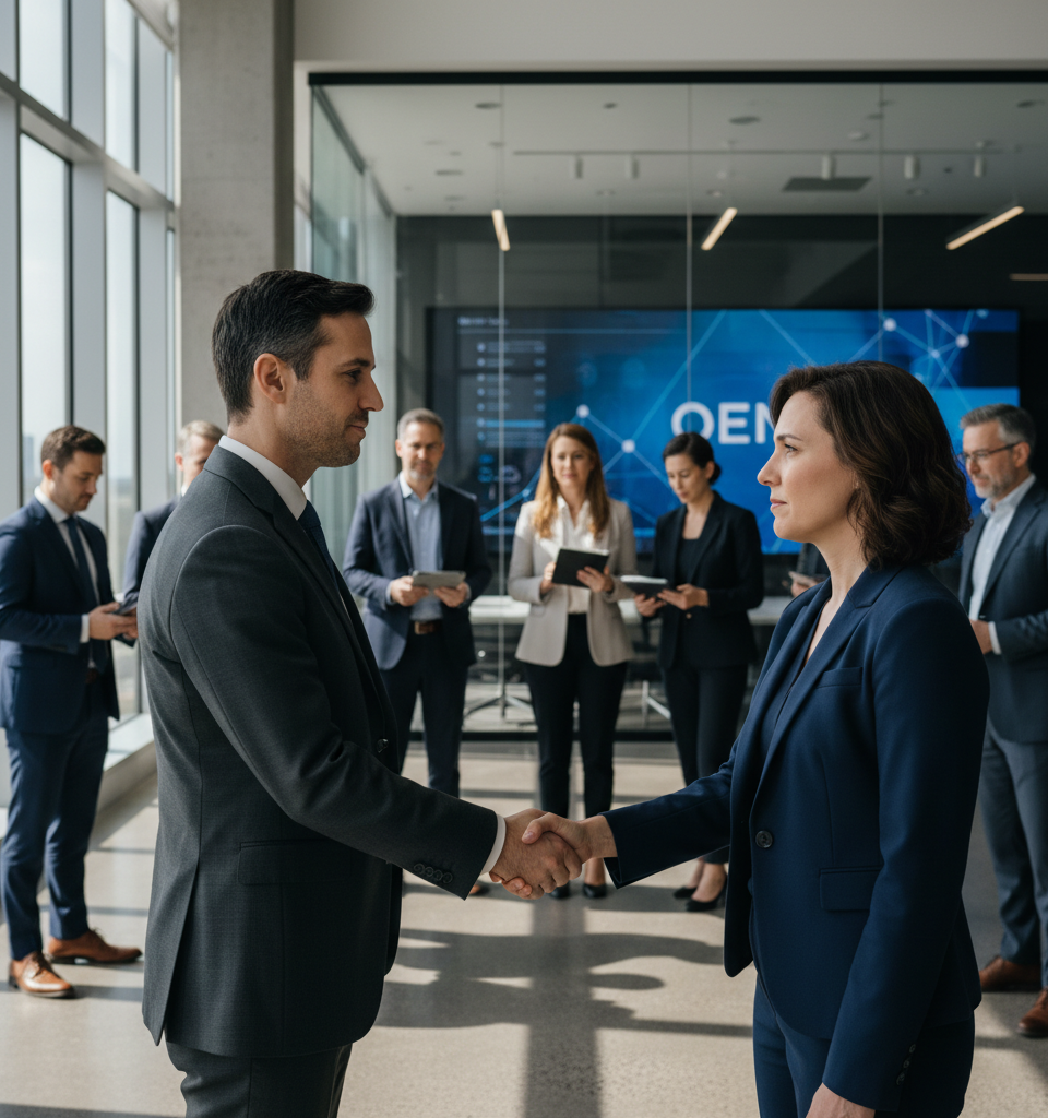 OpenAI Realigns Executive Team: COO Lightcap Shifts to Special Projects, CMO Rouch Steps Down for Health — AI-generated illustration