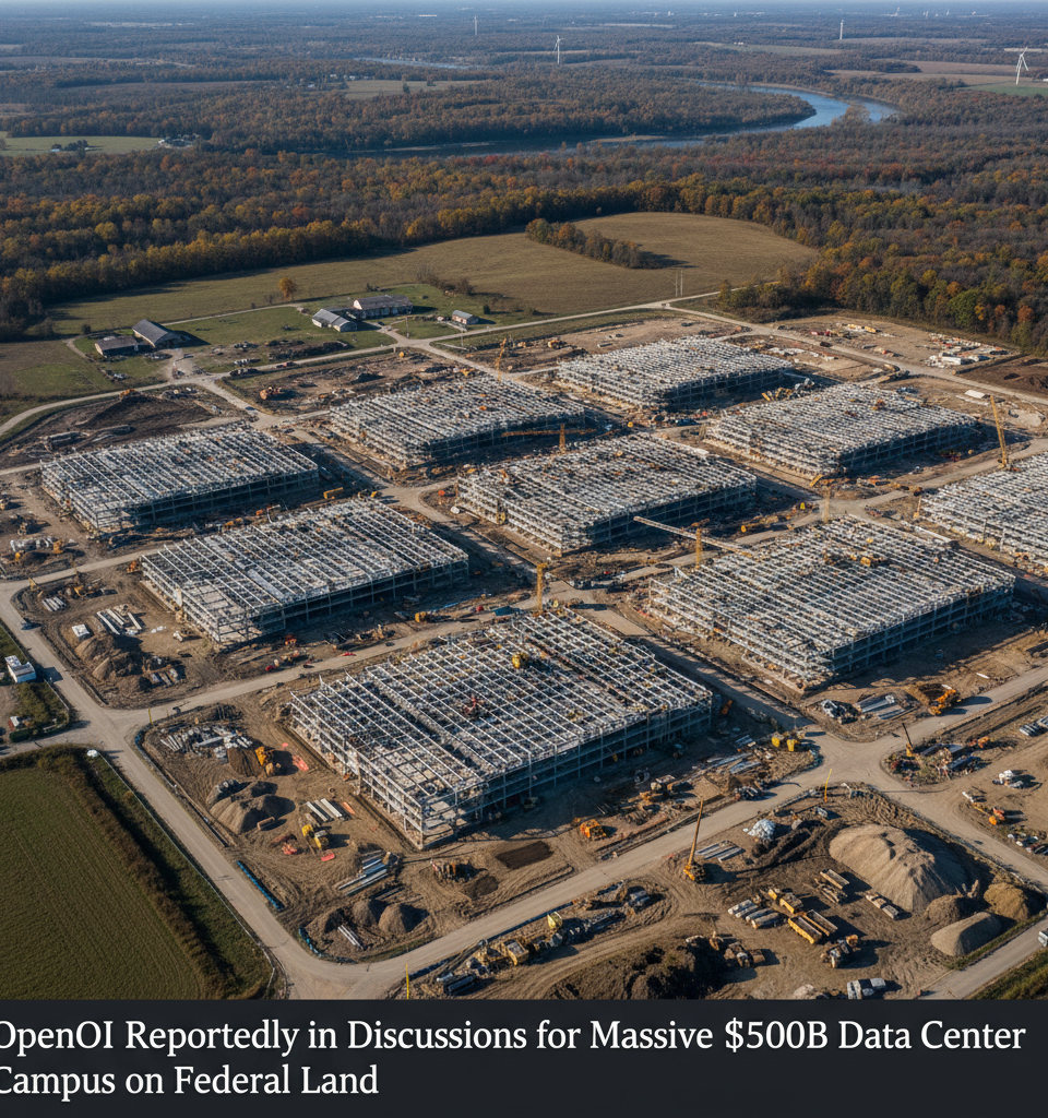 OpenAI Reportedly in Discussions for Massive $500B Data Center Campus on Federal Land — AI-generated illustration