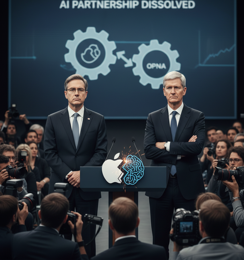 OpenAI Reportedly Weighs Legal Action Against Apple Amid Strained AI Partnership — AI-generated illustration