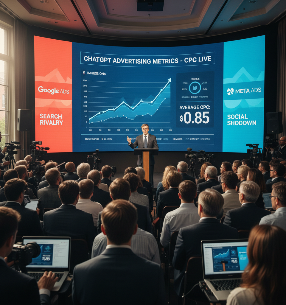 OpenAI Shifts ChatGPT Ads to CPC, Igniting AI Advertising Battle with Google, Meta — AI-generated illustration