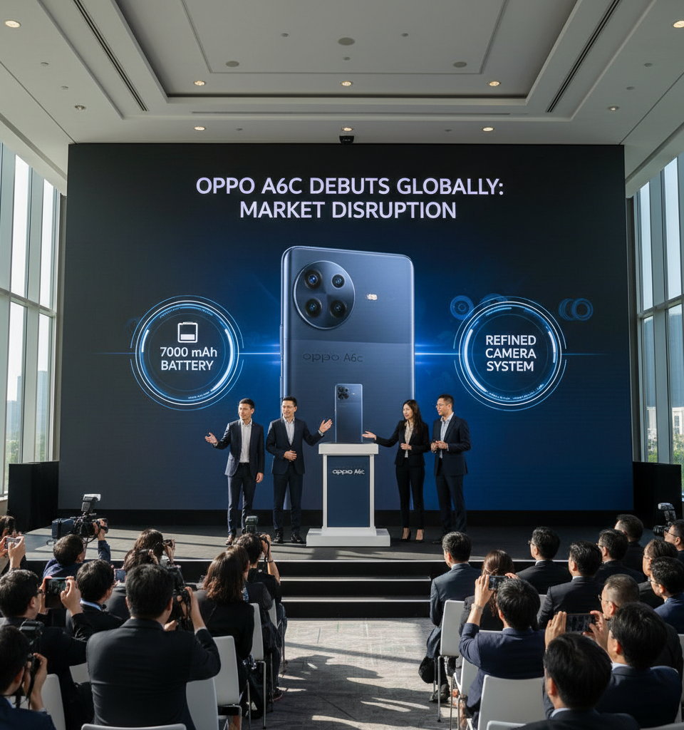 Oppo A6c Debuts Globally: Massive 7,000 mAh Battery and Refined Camera Promise Market Disruption — AI-generated illustration