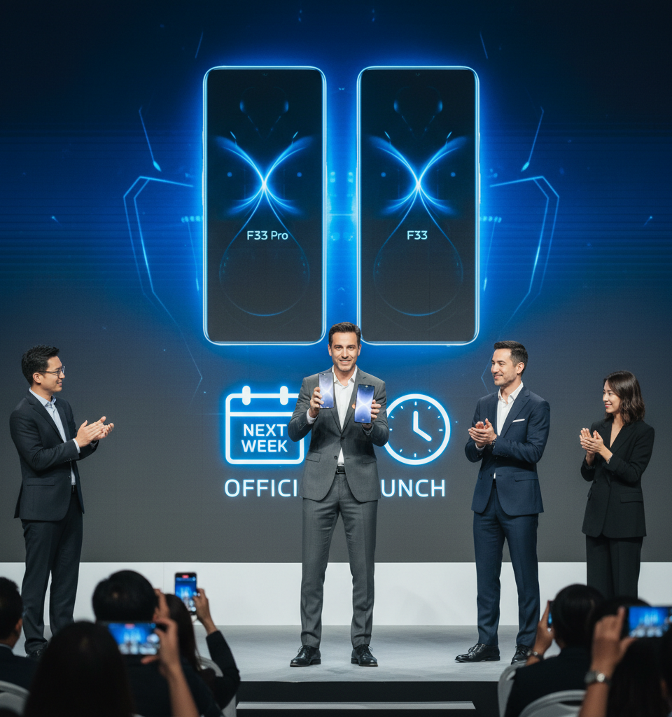 Oppo F33 Pro and F33 are going official next week — AI-generated illustration
