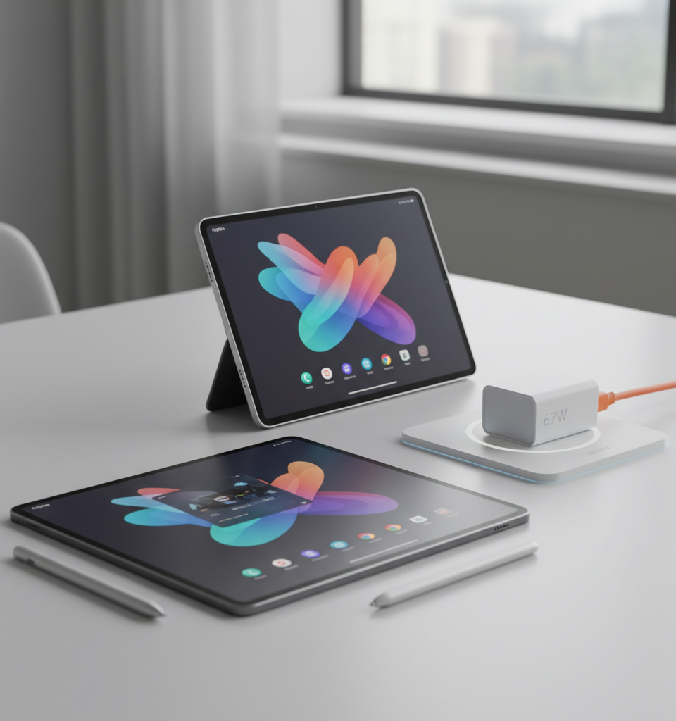 Oppo Pad 5 Pro and Pad Mini arrive with Snapdragon 8 series chips, stylus support and 67W charging — AI-generated illustration