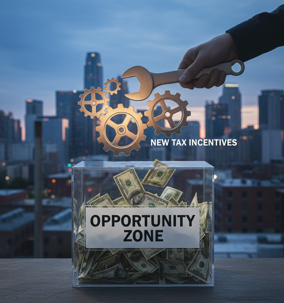 Opportunity Zones Face Uncertain Future as New Tax Incentives Loom — AI-generated illustration