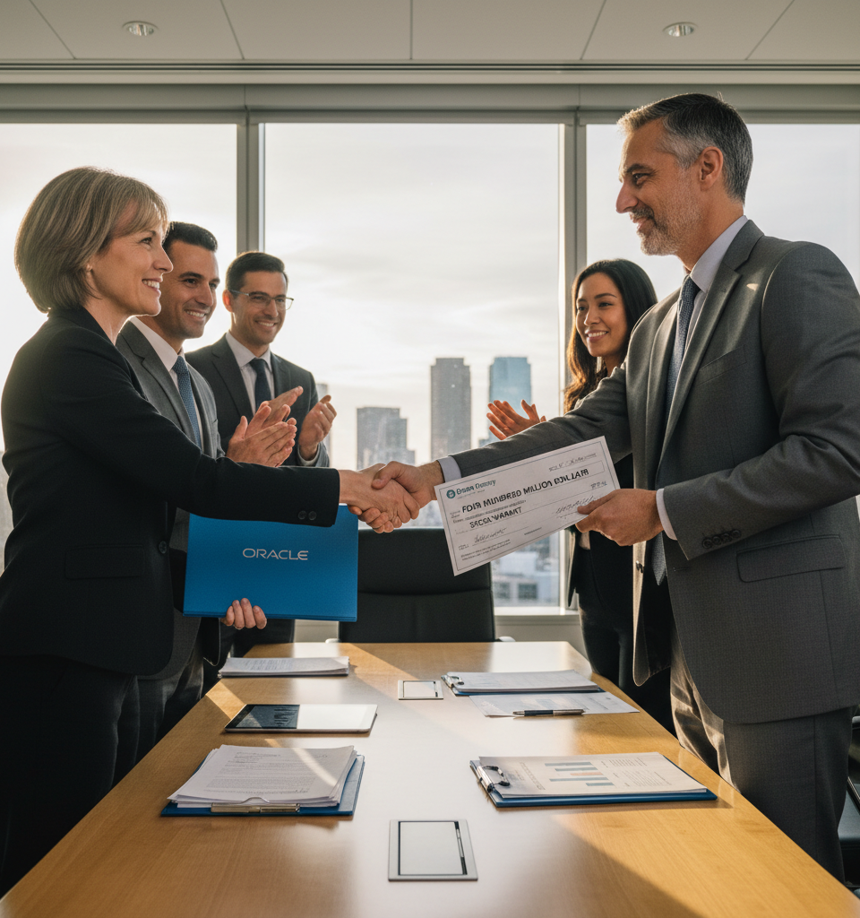 Oracle expands Bloom Energy deal days after receiving $400 million stock warrant — AI-generated illustration