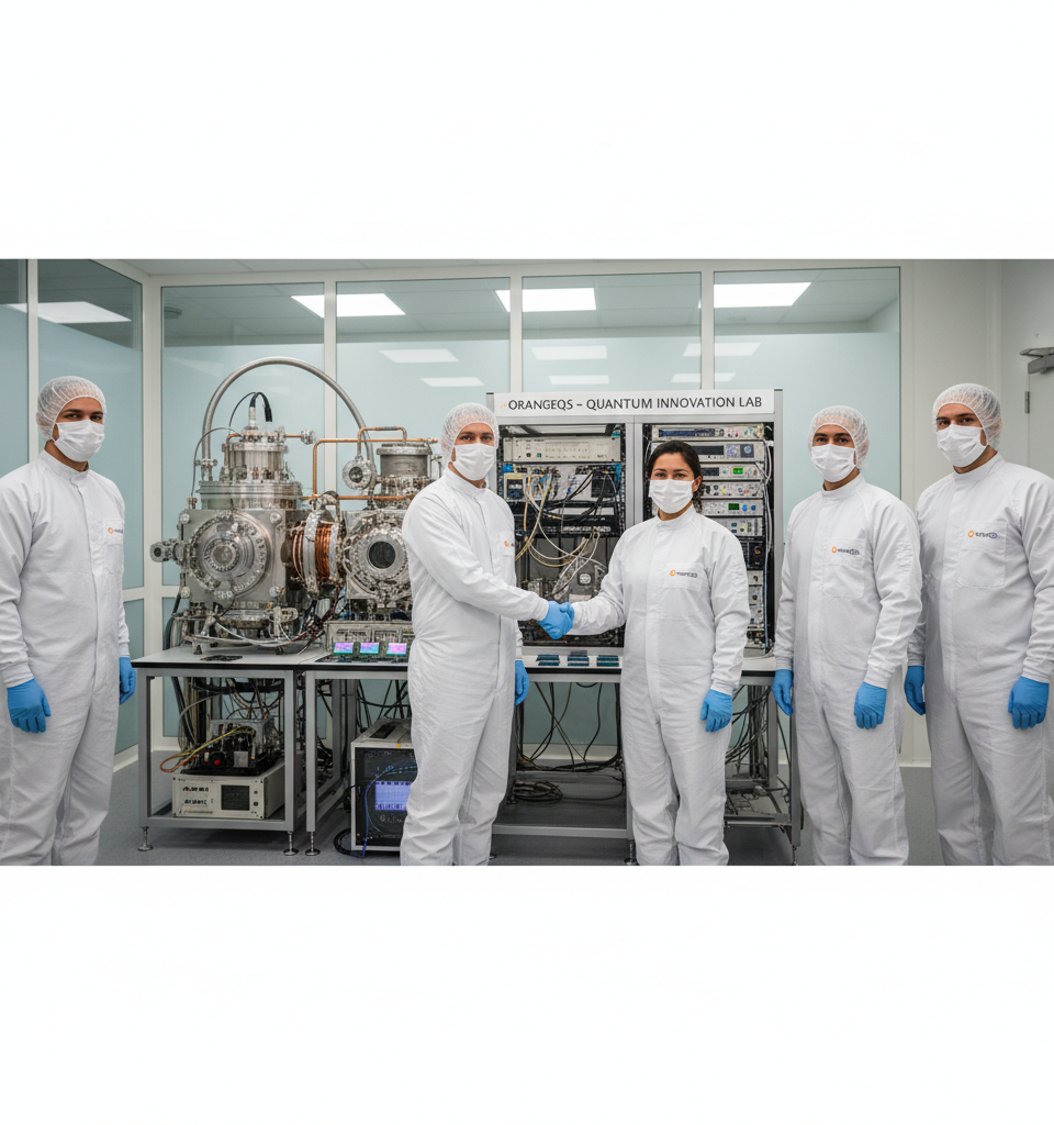 OrangeQS Secures €15M Funding, Launches Partnership to Revolutionize Quantum Chip Testing — AI-generated illustration