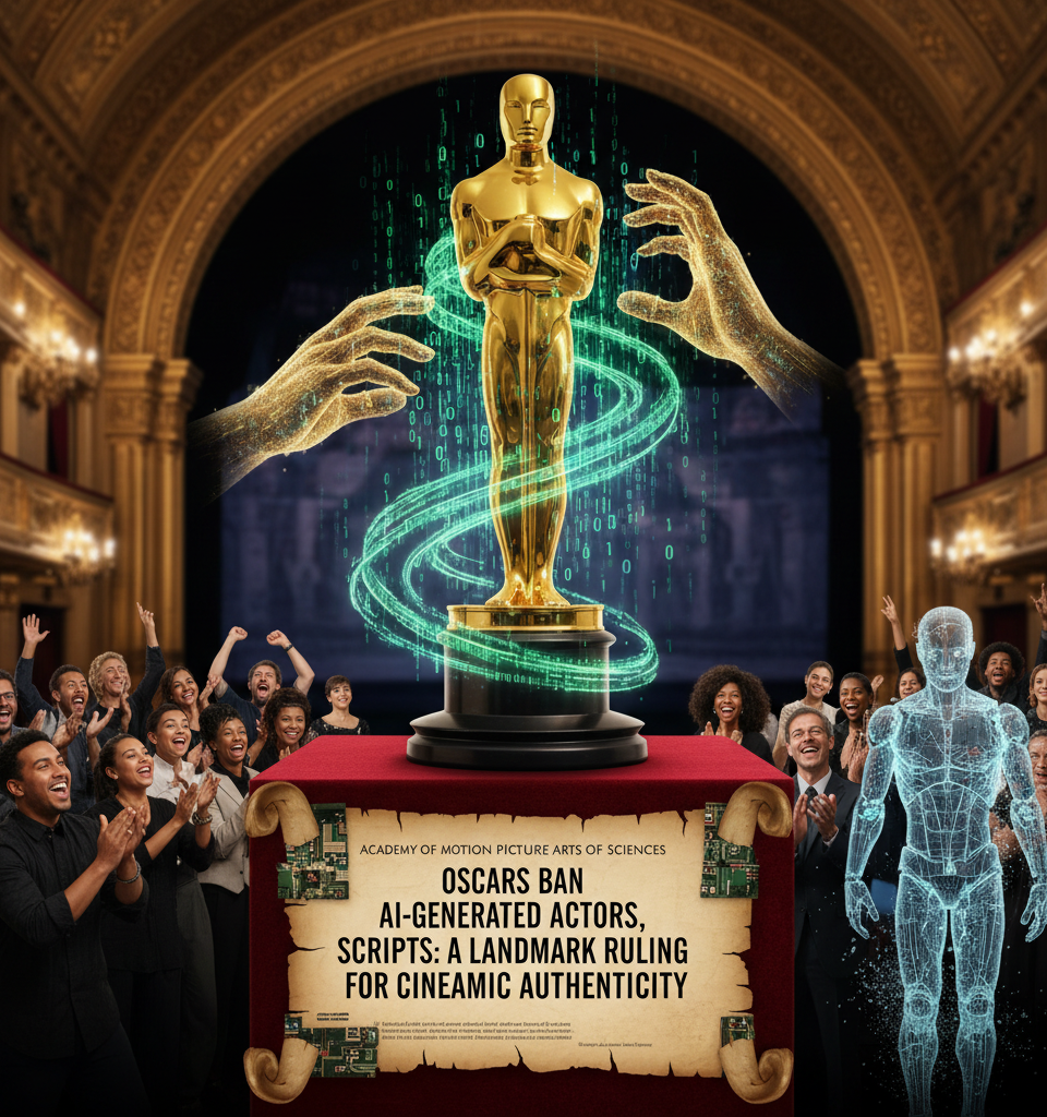 Oscars Ban AI-Generated Actors, Scripts: A Landmark Ruling for Cinematic Authenticity — AI-generated illustration