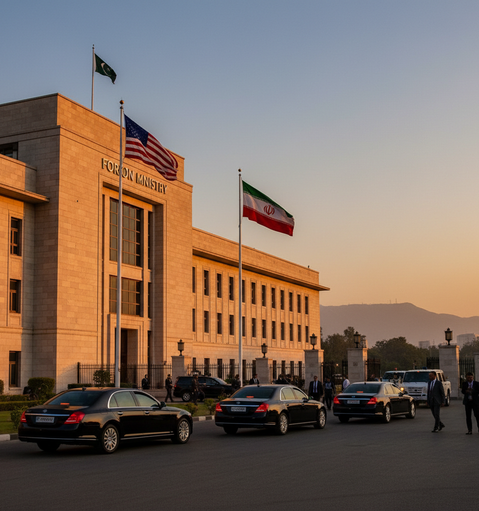 Pakistan Navigates Multiple Crises by Hosting Landmark US-Iran Talks Amidst Regional Instability — AI-generated illustration