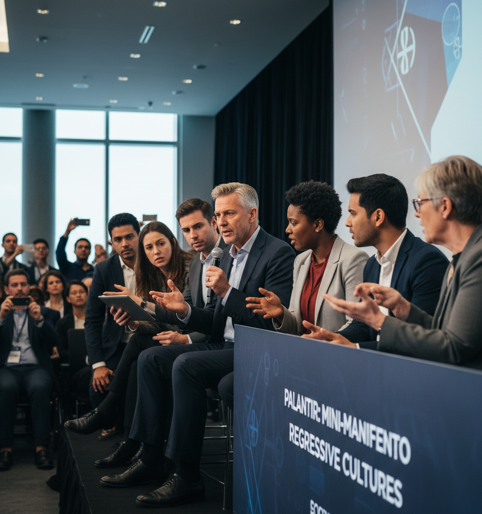 Palantir's 'Mini-Manifesto' Ignites Debate on Corporate Ideology and 'Regressive' Cultures — AI-generated illustration