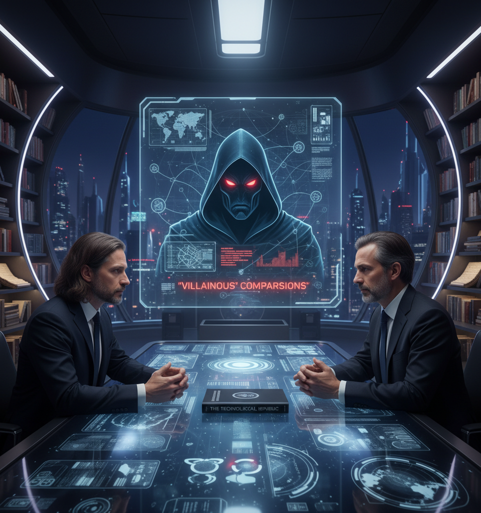 Palantir's 'Technological Republic' Manifesto Sparks Controversy, Drawing 'Villainous' Comparisons — AI-generated illustration