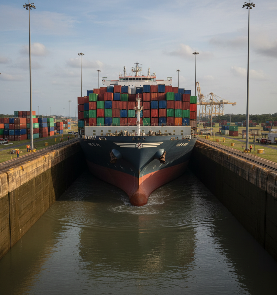 Panama Canal Capacity Cuts Threaten U.S. East, Gulf Coast Port Reliability and Costs — AI-generated illustration