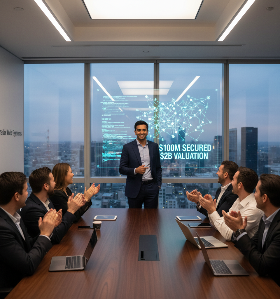 Parallel Web Systems Secures $100M, Rockets to $2B Valuation in AI Agent Market — AI-generated illustration