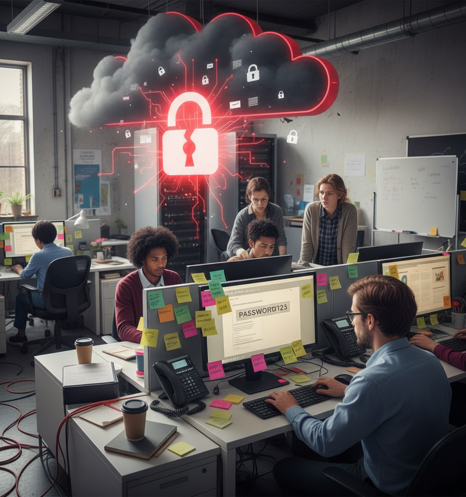 Password Practices Pose Significant Cybersecurity Risks for Organizations — AI-generated illustration
