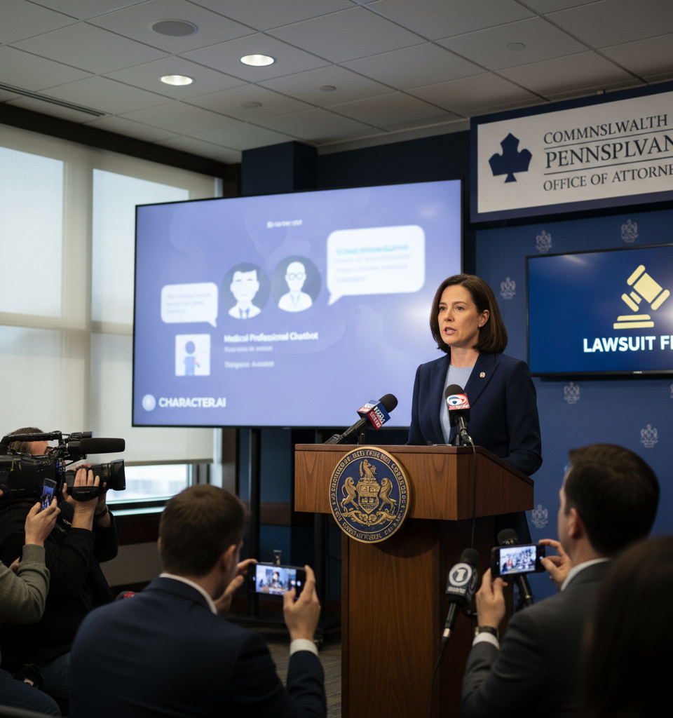 Pennsylvania Sues Character.AI Over AI Chatbots Impersonating Licensed Medical Professionals — AI-generated illustration