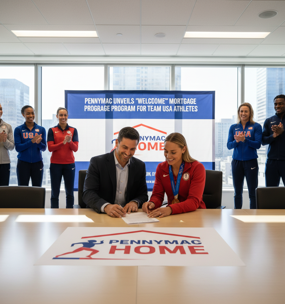 PennyMac Unveils 'Welcome Home' Mortgage Program for Team USA Athletes, Offering Dedicated Financial Support — AI-generated illustration