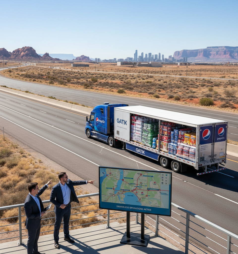 PepsiCo and Gatik Launch Major Driverless Trucking Operations Across Three States — AI-generated illustration
