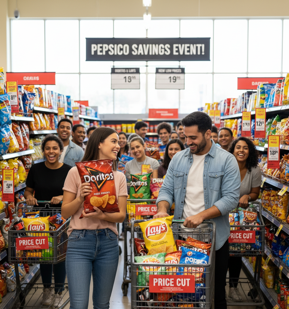 PepsiCo earnings beat estimates as Doritos, Lay's price cuts win back shoppers — AI-generated illustration