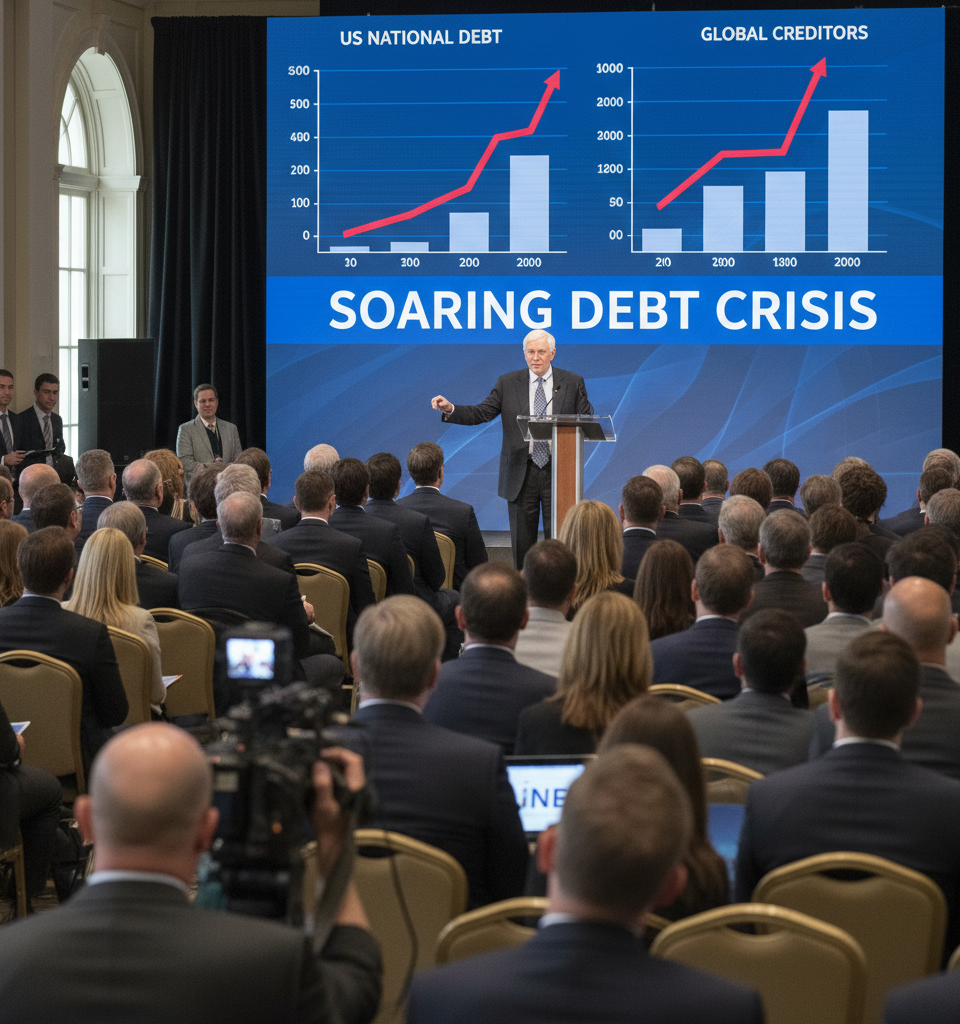 Peter Schiff Warns: US Economic Stability Tethered to Global Creditors Amid Soaring Debt — AI-generated illustration