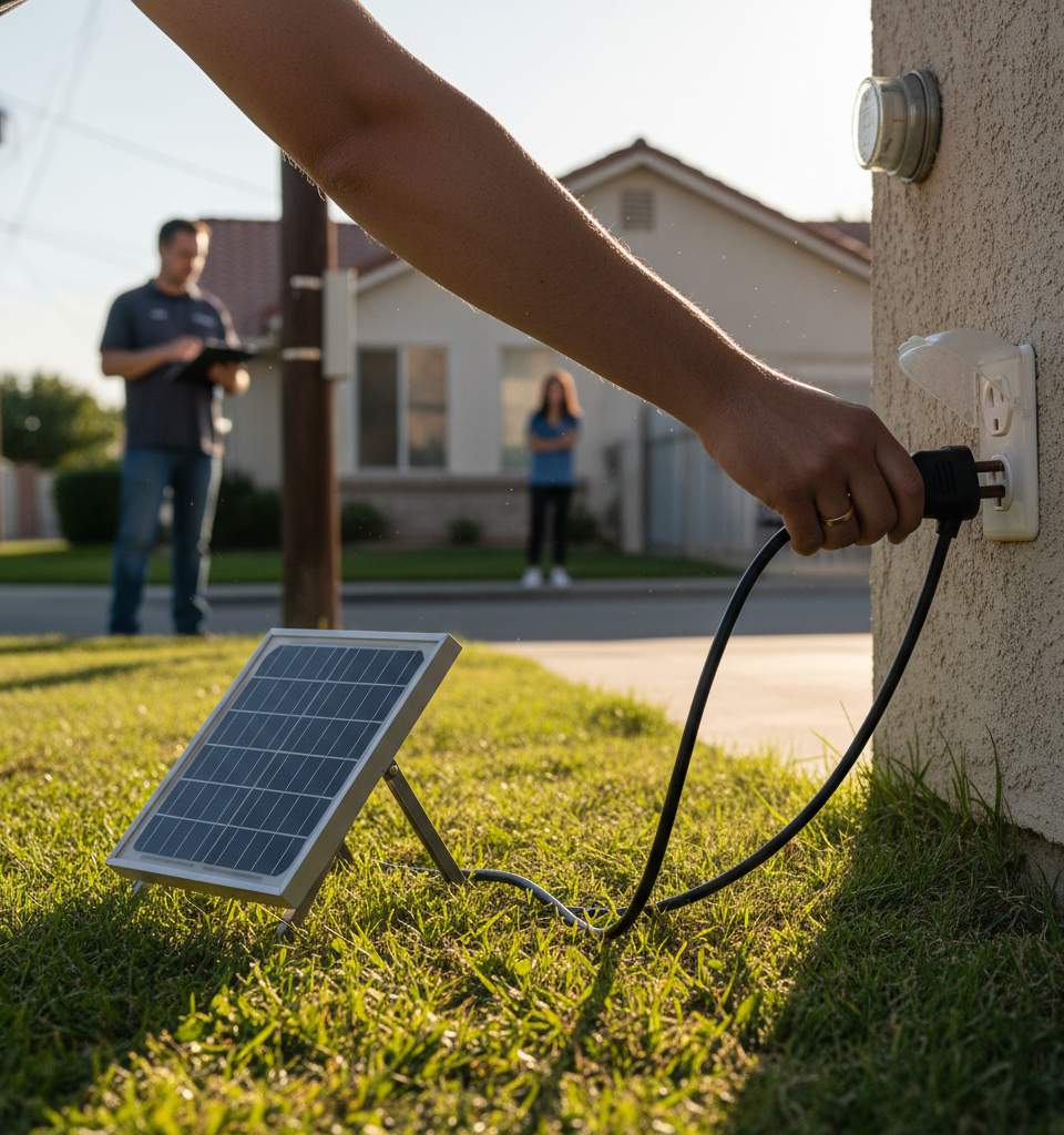 Plug-in Solar: The Promise and Peril of DIY Clean Energy Amid Regulatory Hurdles — AI-generated illustration