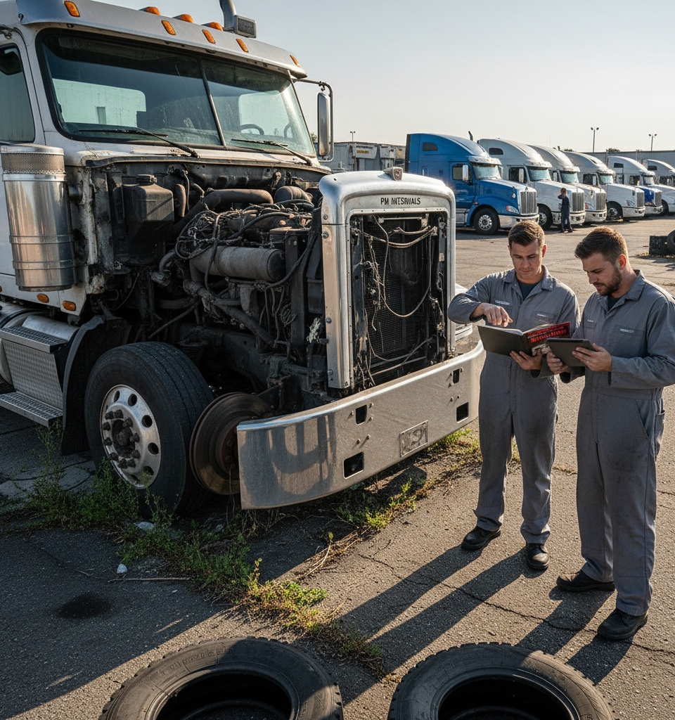 PM Intervals and the High Cost of Neglect in Trucking Maintenance — AI-generated illustration