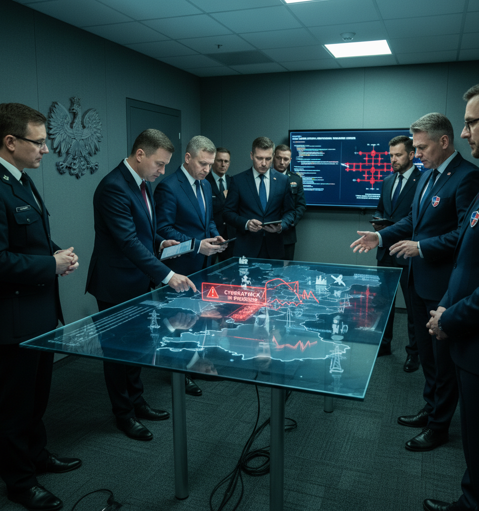 Poland Alleges Russian Cyberattacks on Critical Infrastructure; US Vulnerability Exposed — AI-generated illustration