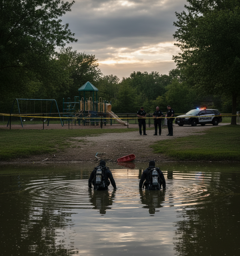 Police Confirm Tragic Discovery in Search for Three-Year-Old Noah Woods — AI-generated illustration