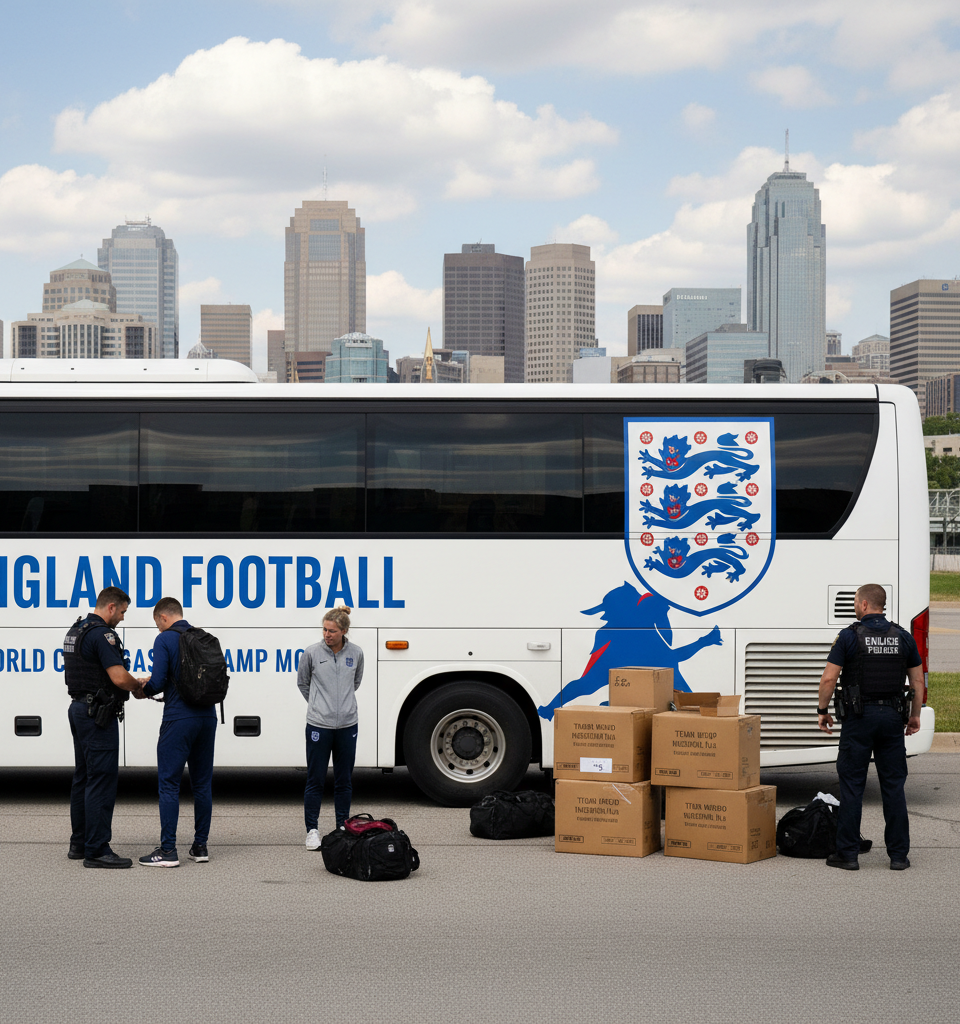 Police Detain Two Following Theft of England Team Equipment Ahead of World Cup Base Camp Move — AI-generated illustration