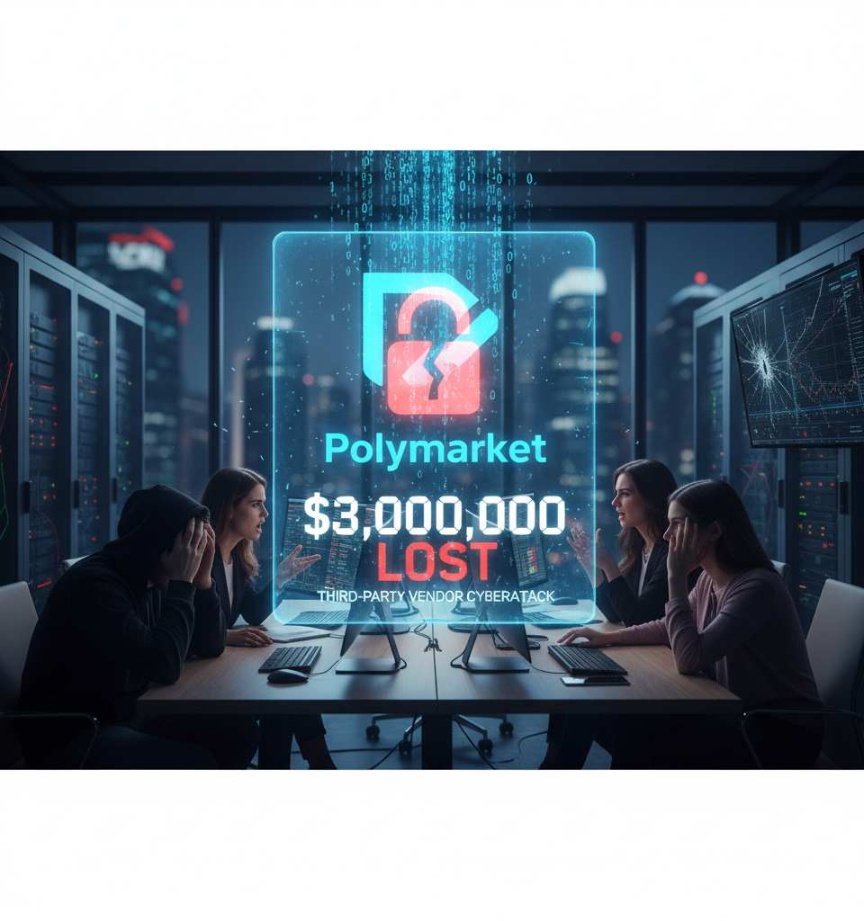 Polymarket Users Lose $3 Million in Crypto After Third-Party Vendor Cyberattack — AI-generated illustration