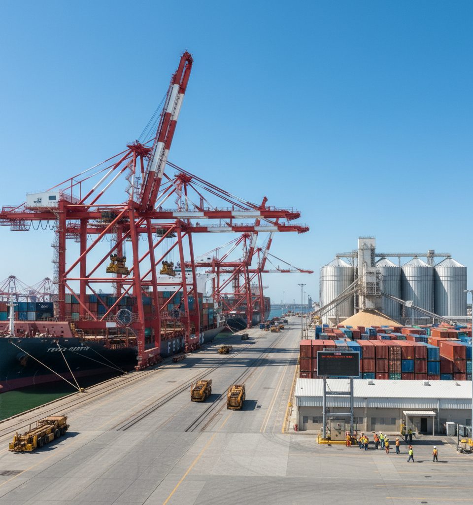 Port Houston Breaks 1M TEU Mark in Q1 Amid March Surge, Driven by Grain and Energy Cargo — AI-generated illustration