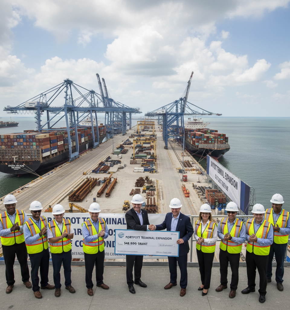 Port Houston Secures $48M Grant for Bayport Terminal Expansion, Bolstering Gulf Coast Trade — AI-generated illustration
