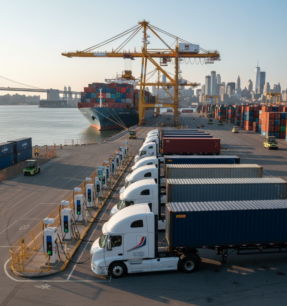 Port of New York, New Jersey Set to Launch $39M ZEV Voucher Program — AI-generated illustration