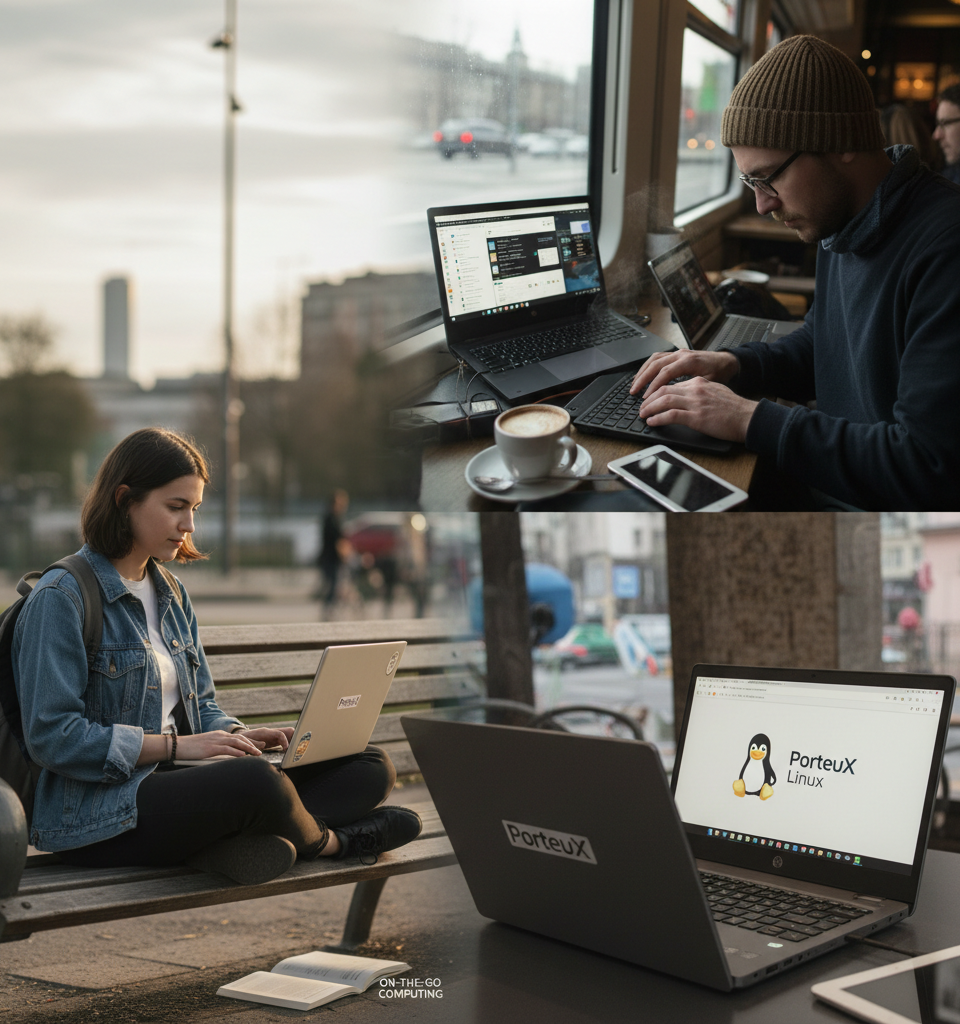 PorteuX: The Portable Linux Distro Preferred for On-the-Go Computing — AI-generated illustration
