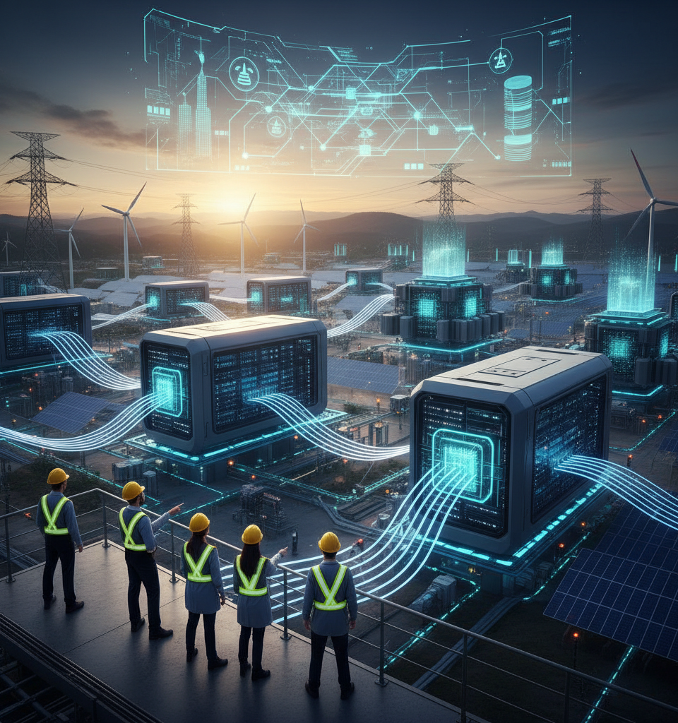Powering the AI Surge: Infrastructure Giants Emerge as New 'Nvidias' of the Energy Grid — AI-generated illustration