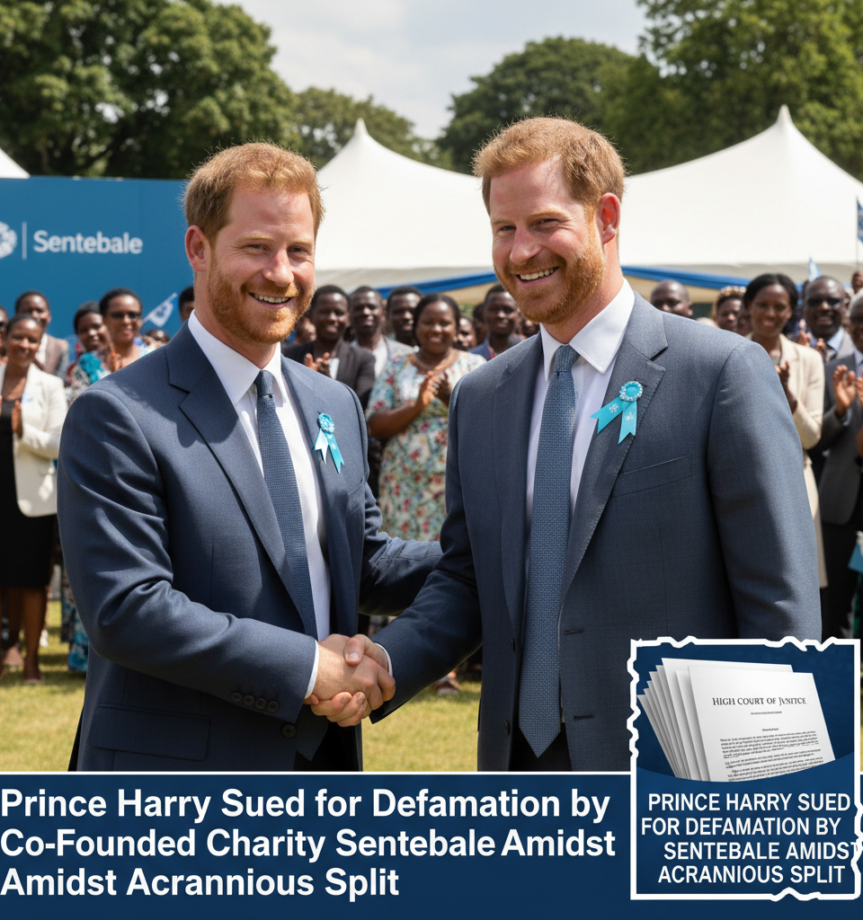 Prince Harry Sued for Defamation by Co-Founded Charity Sentebale Amidst Acrimonious Split — AI-generated illustration