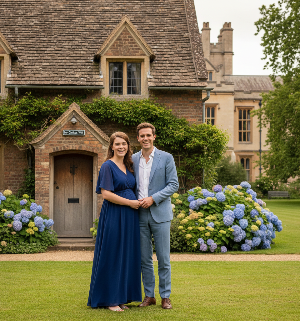 Princess Eugenie & Jack Brooksbank Expecting Third Child, Reside in Kensington Palace Cottage — AI-generated illustration