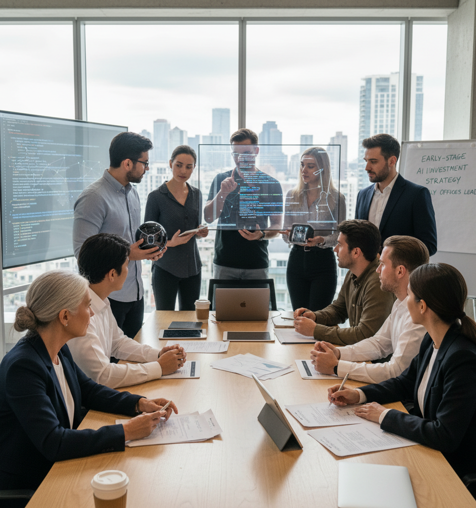 Private Capital Diverts to Early-Stage AI: Family Offices Bypass VCs in High-Stakes Bet — AI-generated illustration