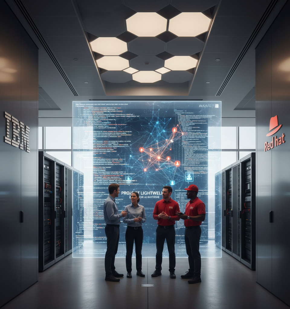 Project Lightwell: IBM and Red Hat's $5 Billion AI Bet to Secure Open Source — AI-generated illustration