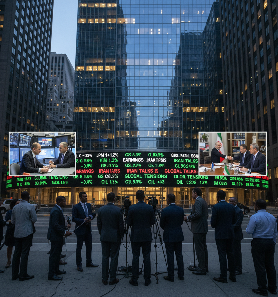Q3 Earnings Season Kicks Off Amidst Geopolitical Tensions: Banks, Iran Talks in Focus — AI-generated illustration