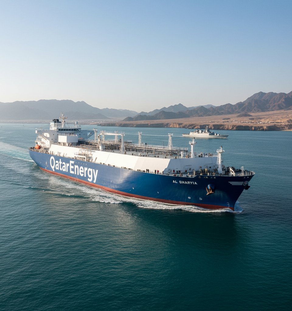 Qatar Resumes LNG Shipments Through Hormuz Amidst Regional Tensions — AI-generated illustration