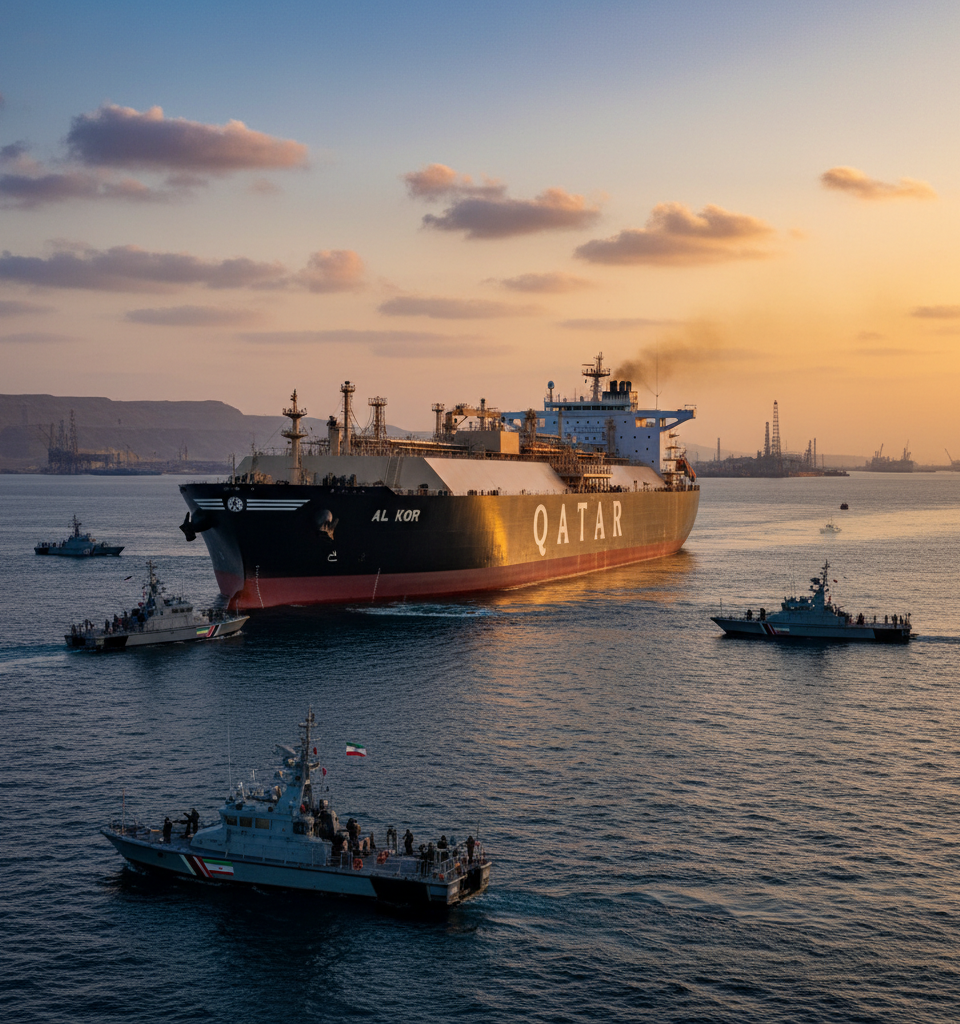 Qatar's Gas Exports Crippled by Iran Conflict, Threatening Economic Diversification — AI-generated illustration
