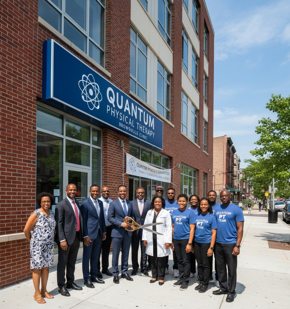 Quantum Physical Therapy Establishes Brooklyn Presence with New Brownsville Clinic at Ebenezer Plaza — AI-generated illustration