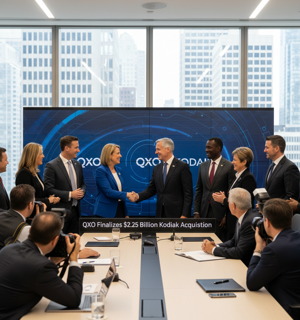 QXO Finalizes $2.25 Billion Kodiak Acquisition, Reshaping Building Materials Landscape — AI-generated illustration