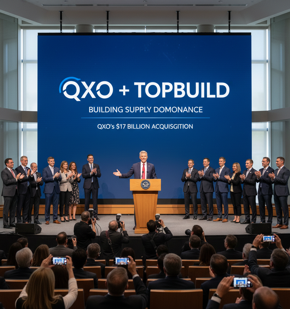 QXO's $17 Billion TopBuild Acquisition: Brad Jacobs' Bold Bid to Dominate Building Supply — AI-generated illustration