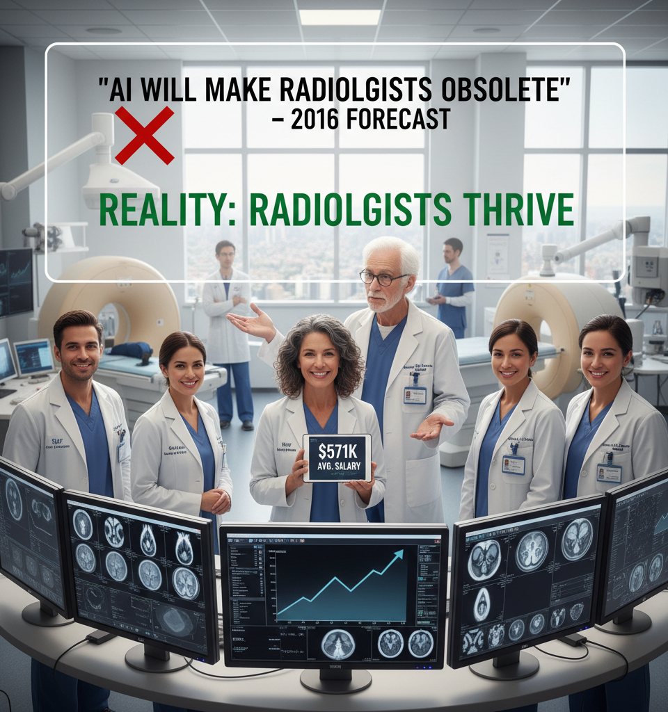 Radiologists Thrive: AI Godfather's 'Obsolete' Forecast Overturned as Salaries Soar to $571K — AI-generated illustration