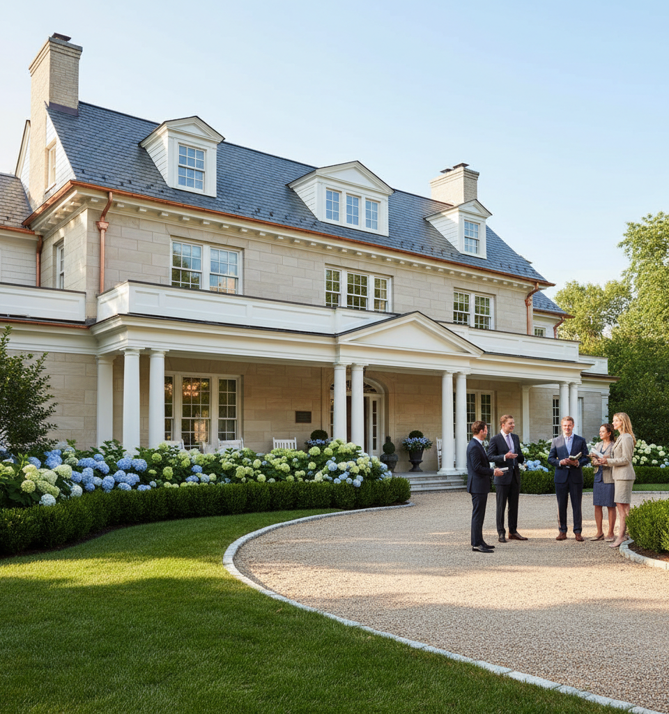 Rare Robert A.M. Stern-Designed Gold Coast Estate Enters Market After Extensive Renovation — AI-generated illustration