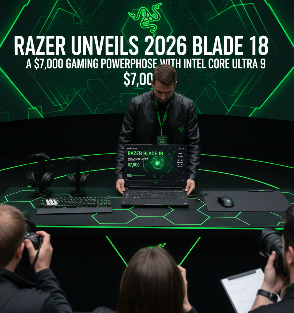 Razer Unveils 2026 Blade 18: A $7,000 Gaming Powerhouse with Intel Core Ultra 9 — AI-generated illustration