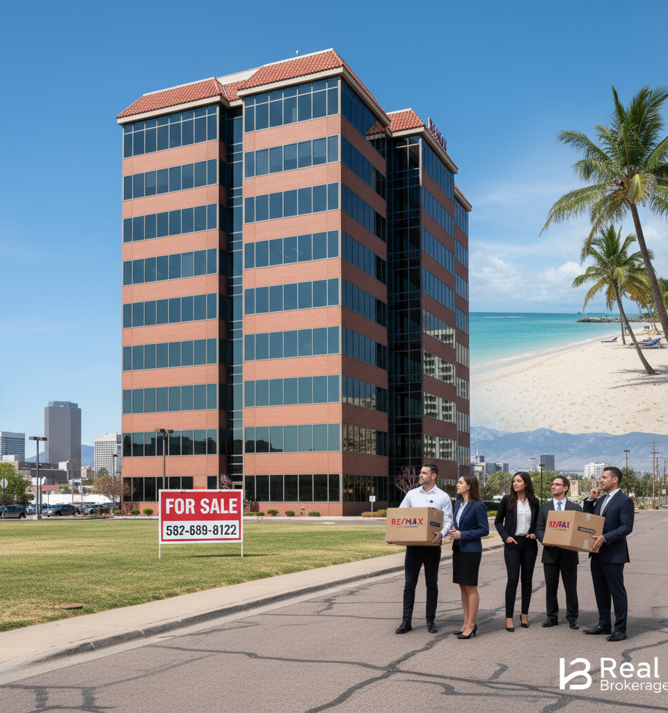 RE/MAX Headquarters: Florida Move Looms Post-Real Acquisition, Clouding Colorado Future — AI-generated illustration