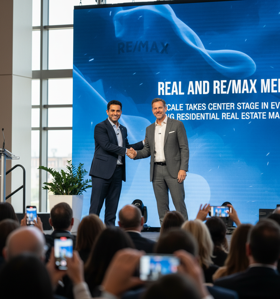 Real and RE/MAX Merger: Scale Takes Center Stage in Evolving Residential Real Estate Market — AI-generated illustration